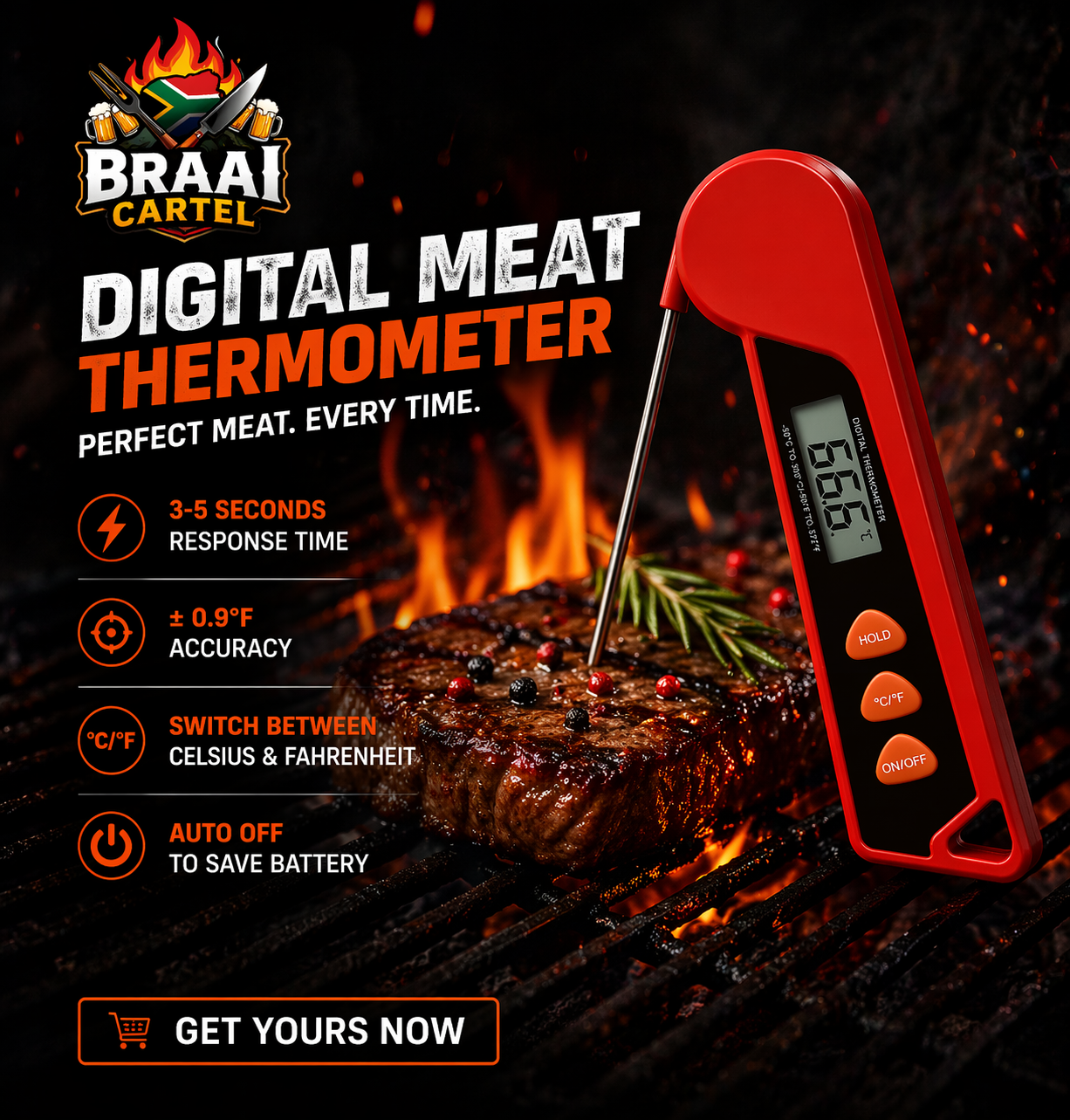 Digital Meat Thermometer – Perfect Steak Every Time