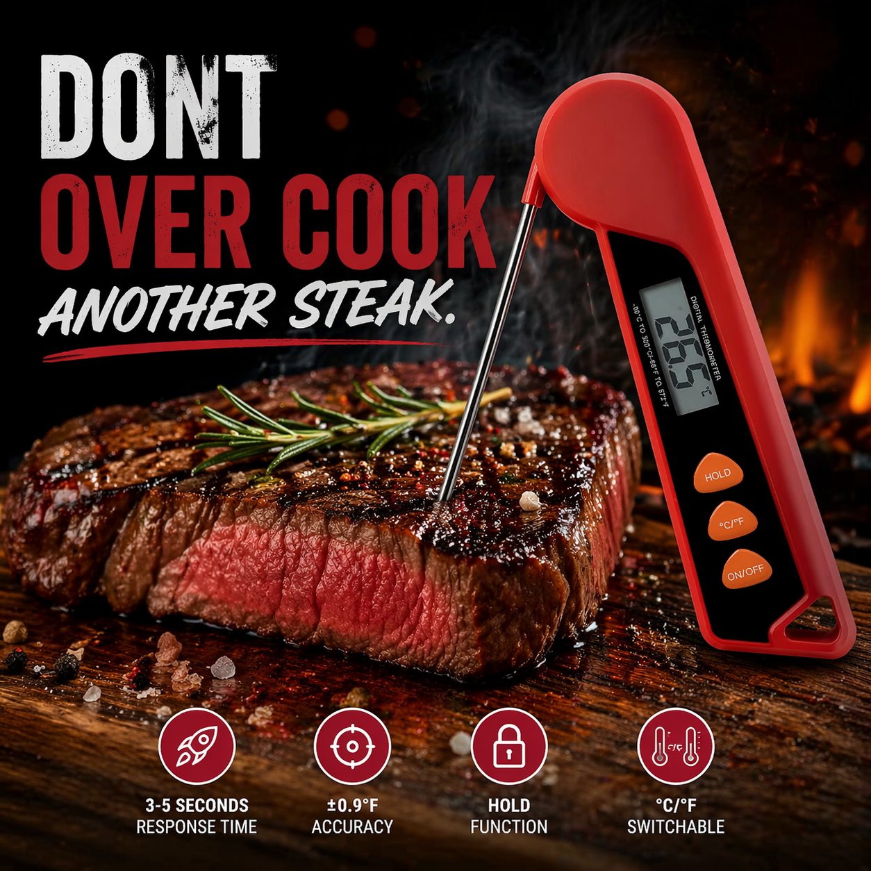 Digital Meat Thermometer – Perfect Steak Every Time