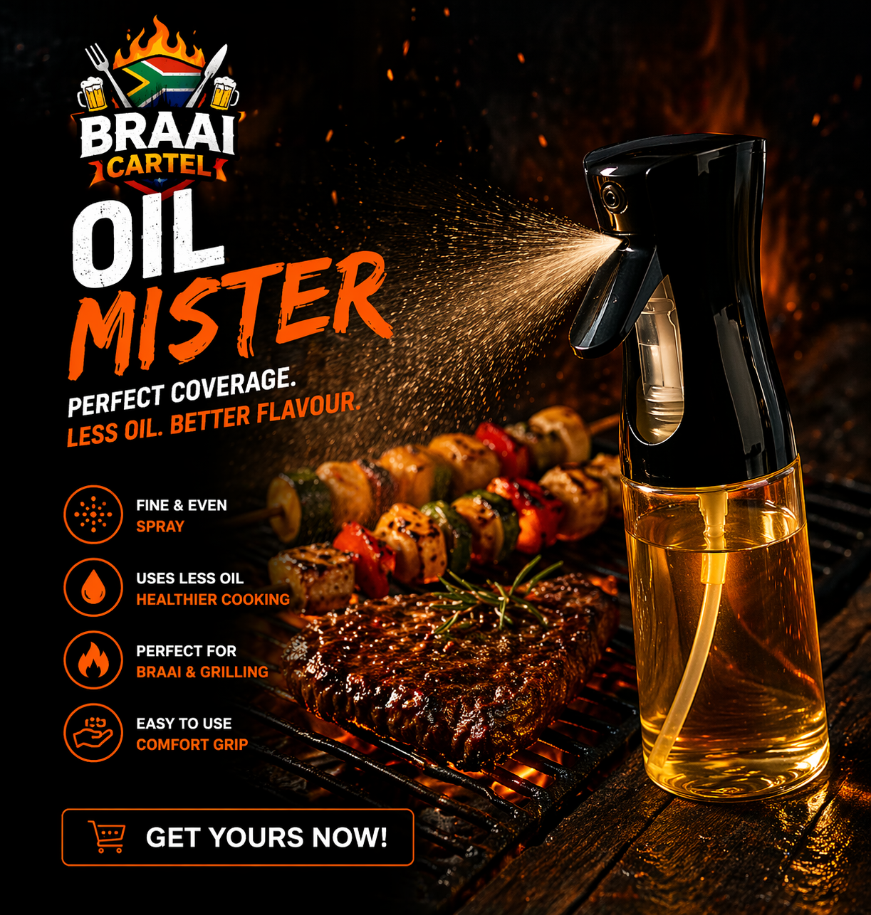 Oil Mister Spray – Perfect Coverage, Less Oil, Better Flavour